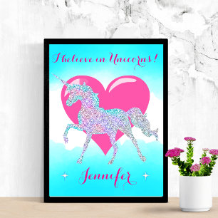 Magische Glitter Eenhoorn Persoonlijk Perfect Poster