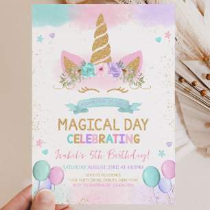 Magische Glitter Eenhoorn Verjaardag Kaart