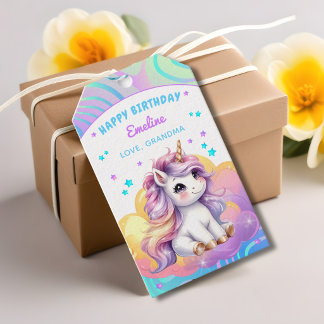 Magische Glitter Eenhoorn Verjaardagsfeest Cadeaulabel