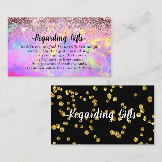 Magische glitter Honeymoon die een goede behuizing Informatiekaartje (Voorkant / Achterkant)