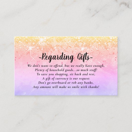 Magische glitter Honeymoon die een goede behuizing Informatiekaartje (Voorkant)