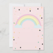 Magische Glitter Unicorn Floral Rainbow Birthday Kaart (Achterkant)