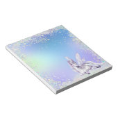 Magische Glitter White Unicorn Notitieblok (Schuin)