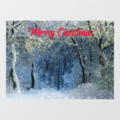 Magische Glittery Sun Snow Forest Wonderland Xmas Raamsticker (Vel)