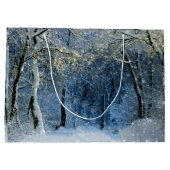 Magische glittery Winter Wonderland Gift Bag Groot Cadeauzakje (Achterkant)