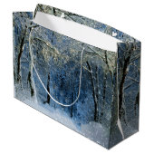 Magische glittery Winter Wonderland Gift Bag Groot Cadeauzakje (Achterkant Gekanteld)