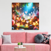 Magische gloeiende bloemen Hartentuin Canvas Afdruk (Insitu (Woonkamer))