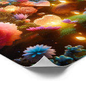 Magische gloeiende bloemen Hartentuin Poster (Hoek)
