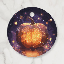 Magische gloeiende Halloween pompoen en sterren Bedankjes Labels