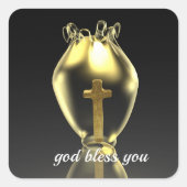 Magische gloeiende krijst in de kerk.gepersonalise vierkante sticker (Voorkant)