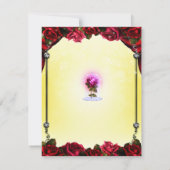 Magische Glow Red Rose Yellow Silver Sparkle RSVP Kaart (Achterkant)