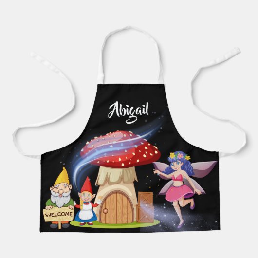 Magische Goblin & Fairy gepersonaliseerde naam kin Schort (Voorkant)