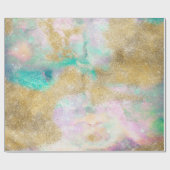 Magische Gold-Waterverf en Abstracte Nebula-kunst Cadeaupapier (Vlak)