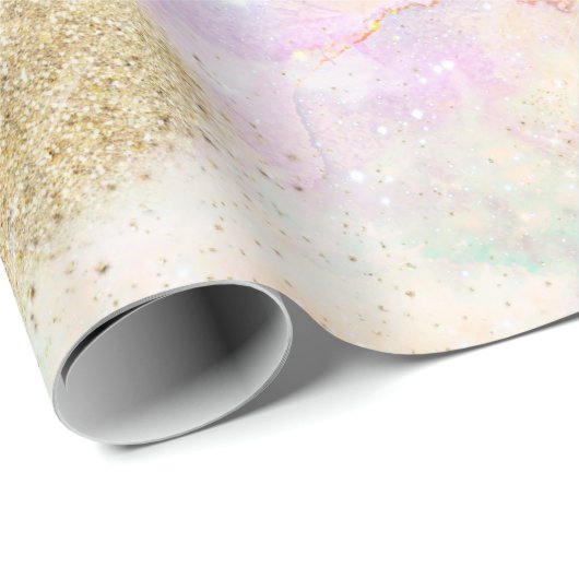 Magische Gold-Waterverf en Abstracte Nebula-kunst Cadeaupapier (Rol Hoek)