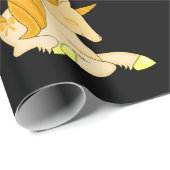 Magische Golden Unicorn op zwarte achtergrond Cadeaupapier (Rol Hoek)