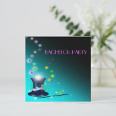 Magische Goochelhoed Uitnodiging Voor Afscheid Van (Staand voorkant)