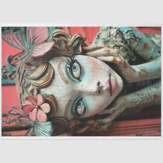 Magische Gotische Parijs Gargoyle Decoupage Tissuepapier (Voorkant)