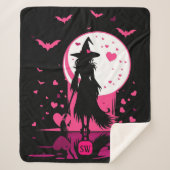 Magische gotische roze harten Be My Valentijn Witc Sherpa Deken (Voorkant)