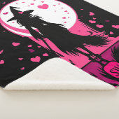 Magische gotische roze harten Be My Valentijn Witc Sherpa Deken (3/4)