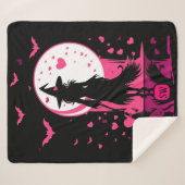 Magische gotische roze harten Be My Valentijn Witc Sherpa Deken (Voorkant (horizontaal))