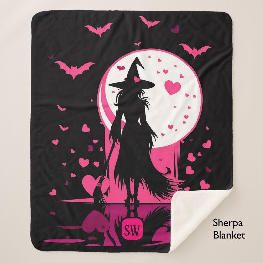 Magische gotische roze harten Be My Valentijn Witc Sherpa Deken
