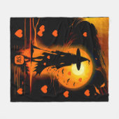 Magische Gotische sinaasappels harten monogram hek Fleece Deken (Voorkant (Horizontaal))