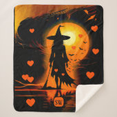 Magische Gotische sinaasappels harten monogram hek Sherpa Deken (Voorkant)