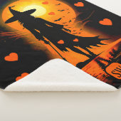 Magische Gotische sinaasappels harten monogram hek Sherpa Deken (3/4)