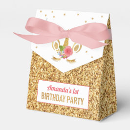 Magische Gouden Glitter Eenhoorn Gezicht Verjaarda Bedankdoosjes