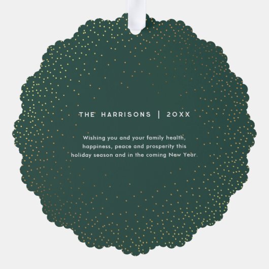 Magische gouden sneeuw | Kerstvakantie foto Ornament Kaart (Achterkant)