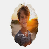 Magische gouden sneeuw | Kerstvakantie foto Ornament Kaart (Rechts)