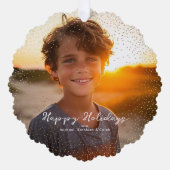 Magische gouden sneeuw | Kerstvakantie foto Ornament Kaart (Voorkant)