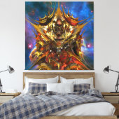 Magische Gouden Ster Canvas Afdruk (Insitu (Slaapkamer))