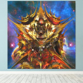 Magische Gouden Ster Canvas Afdruk (Insitu (Houten vloer))