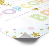 Magische goudhoorn / Popcorn Bar / Regenboogstrips Poster (Hoek)