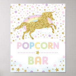 Magische goudhoorn / Popcorn Bar / Regenboogstrips Poster