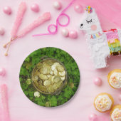 Magische goudpot met shamrocken! papieren bordje (Feest)