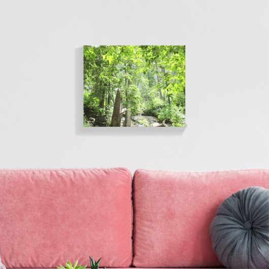 Magische Green Forest Scene. Canvas Afdruk (Insitu (Woonkamer))