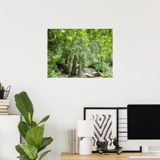 Magische Green Forest Scene. Poster (Thuiskantoor)
