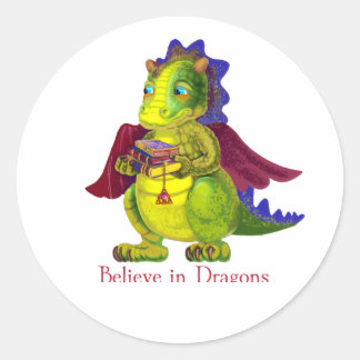 Magische grillige draak ronde sticker