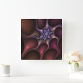 Magische Groei Moderne Abstracte kleurrijke Fracta Vierkante Klok (Huis)