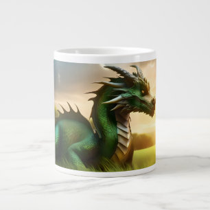 MAGISCHE GROENE DRAAK FANTASIE GROTE KOFFIEKOP