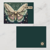 Magische Groene en Bruine Luna Moth Dank u Kaart Notitiekaartje (Voorkant / Achterkant)