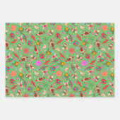 Magische groene romantische kitsch kerstversiering inpakpapier vel (Voorkant)