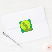 Magische groene slijm - Fun Slimy Science Monster Vierkante Sticker (Envelop)