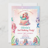 Magische Groene Zeemeermin 2e Verjaardag Party Mei Kaart (Voorkant)