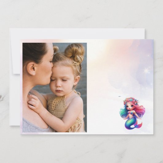 Magische Groene Zeemeermin 2e Verjaardag Party Mei Kaart (Achterkant)