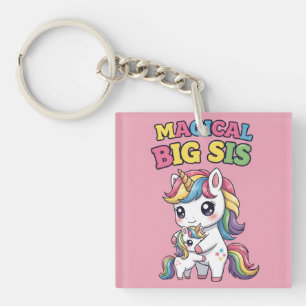 Magische grote zus eenhoorn sleutelhanger