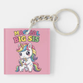 Magische grote zus eenhoorn sleutelhanger (Achterkant)