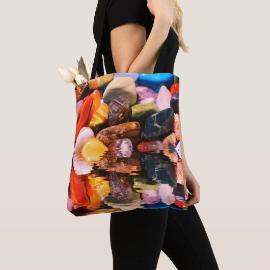 Magische halfedelstenen edelstenen boodschappentas tote bag (Dichtbij)
